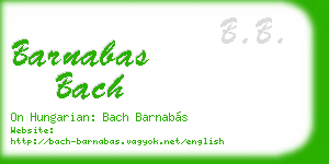 barnabas bach business card